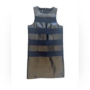 4.collective Dress Size 8 Spectator Stretch Shift Black Faux Leather Grunge Goth